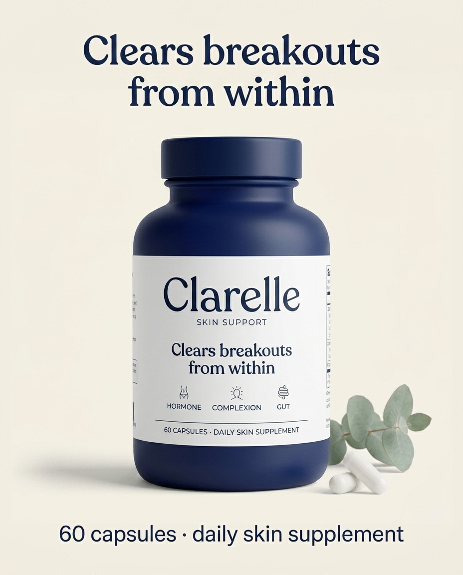 Clarelle Skin Support supplement bottle