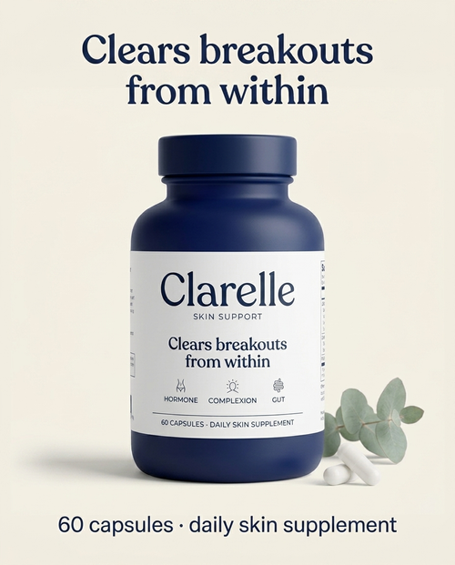 Clarelle Skin Support supplement bottle